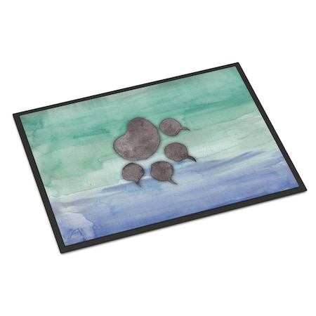 Carolines Treasures 24 x 36 in. Cat Paw Watercolor Indoor or Outdoor Mat BB7356JMAT